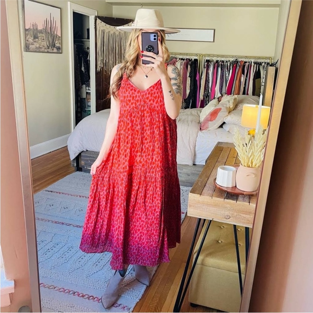 Joie Bondi Animal Print Midi Dress in Tea Rose NEW Size Large